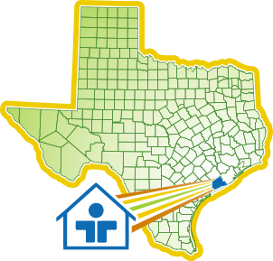 Texas map showing the housing authority's service area.